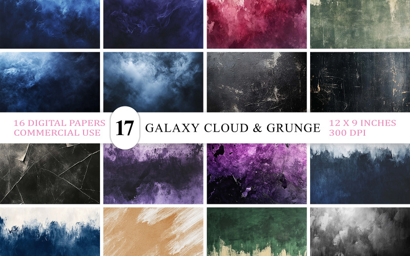 Abstract Smoke & Paint Overlay | Galaxy Cloud & Grunge Texture Backgrounds | Dark Artistic