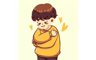 Cartoon Boy with His Arms Crossed