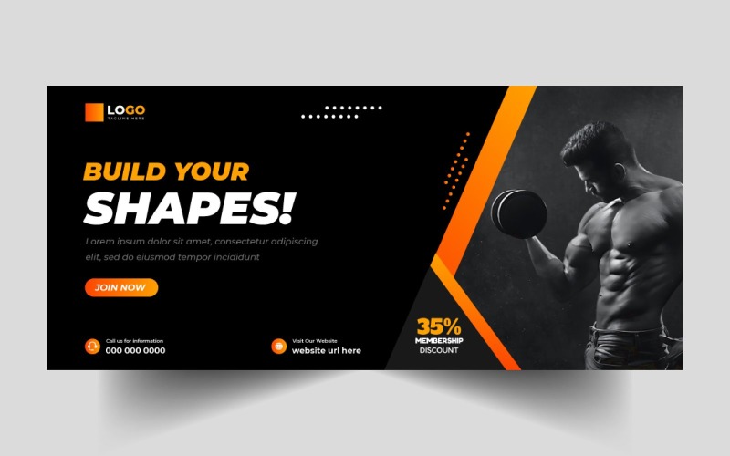 Fitness Gym Social Media Cover Banner Template Ver-1