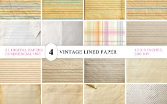 Grunge School Paper Backgrounds | Vintage Lined Paper Texture Bundle – Old School Notebook Pages