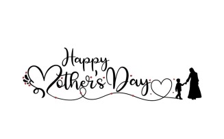 Happy Mother's Day, handwriting design. Typography for Mother's Day. Vector illustration.