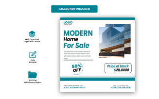 Modern Hose for Sale Social Media Post Templates for Promotions in Adobe Photoshop PSD