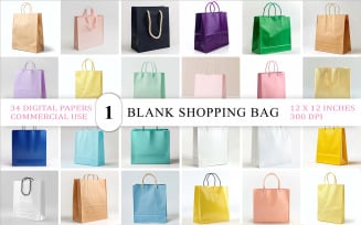 Paper & Gift Bag Branding Mockup | Colorful Shopping Bag Mockup | Retail Packaging Bag