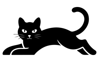 A black cat vector art illustration