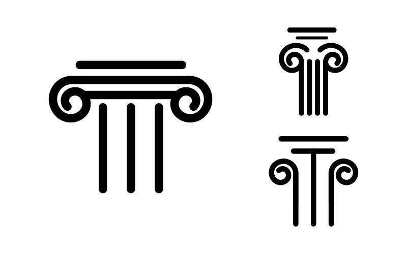 Column Justice law firm icon Logo Template vector illustration v.1 Illustration