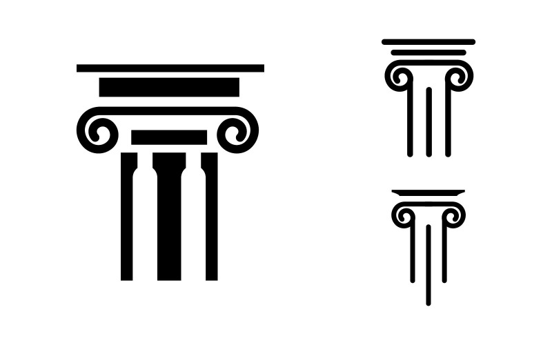 Column Justice law firm icon Logo Template vector illustration v.3 Illustration