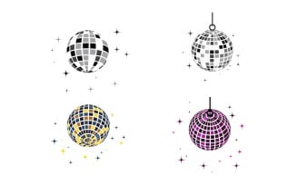 Disco ball party vector icon illustration design template v3.1