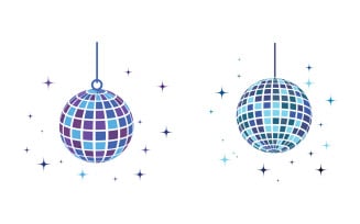 Disco ball party vector icon illustration design template v3.2
