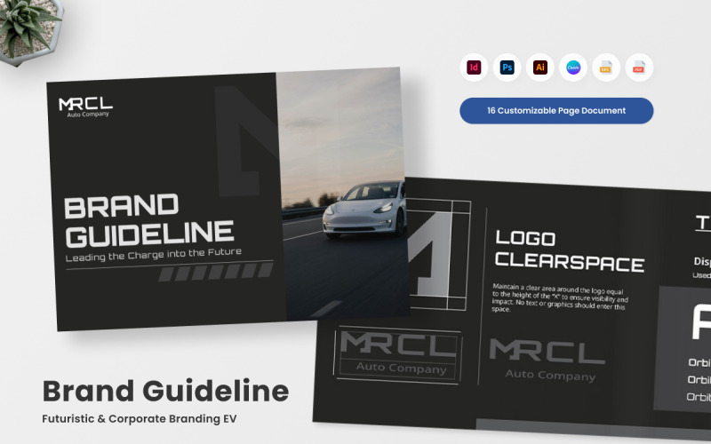 EV Brand Guideline for Futuristic Business Resume Template