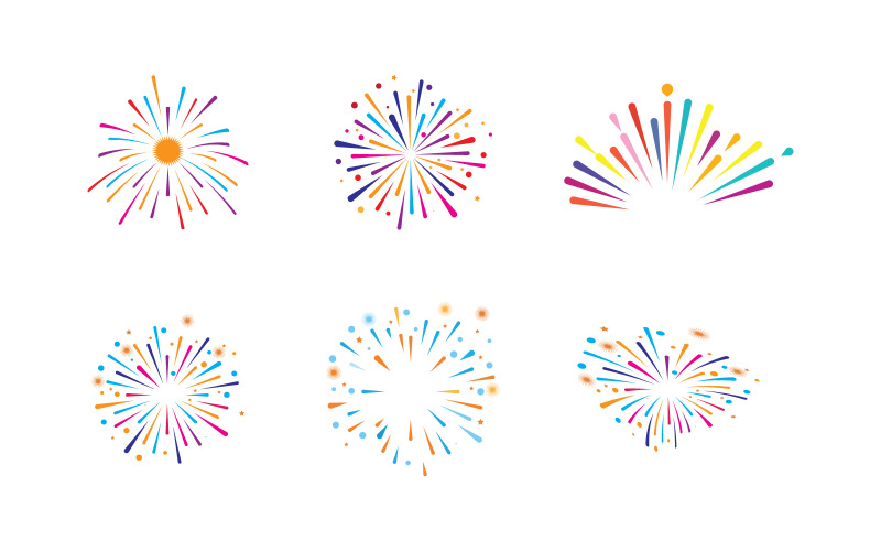 Firework event party icon illustration design v3.2 Illustration