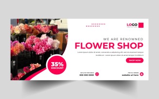 Flower Shop Social Media Cover Banner Template Ver-2