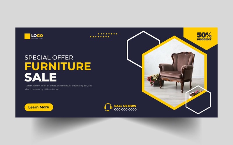 Furniture Sale Social Media Cover Banner Template Ver-3