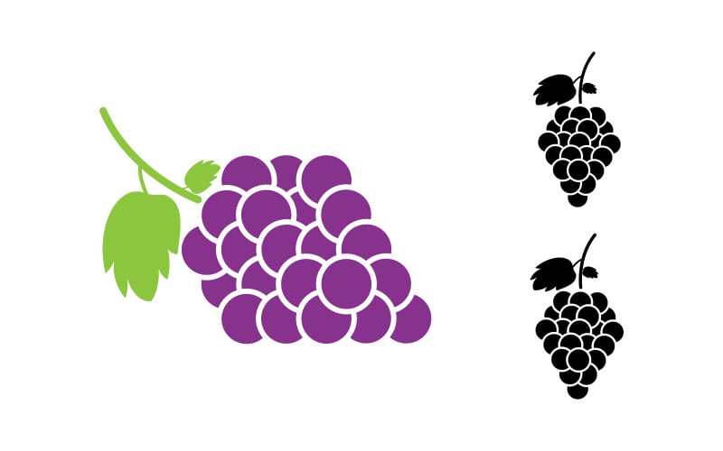 Grapes fruit icon logo illustration design template v3.2 Illustration
