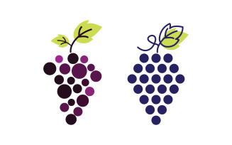 Grapes fruit icon logo illustration design template v3.3
