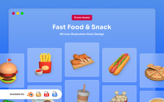 Tasty Soft 3D Snack Icons Collection