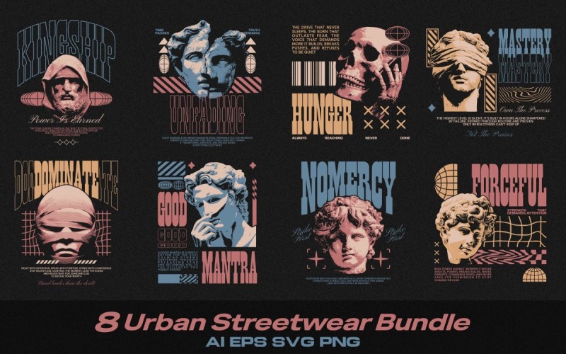 Urban Streetwear T-shirt Design Bundle