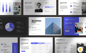 Blue Business Plan Google Slide Presentation Template