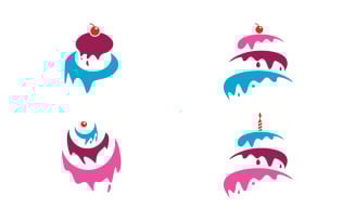 Cake sweety Vector icon design illustration template v3.1