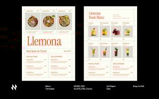 Clean Elegant Restaurant Menu