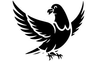 Minimalist logo of a pigeon