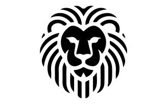 Minimalist logo of a stylized golden lion head