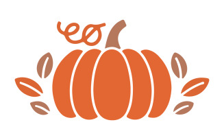 Minimalist logo of a stylized pumpkin
