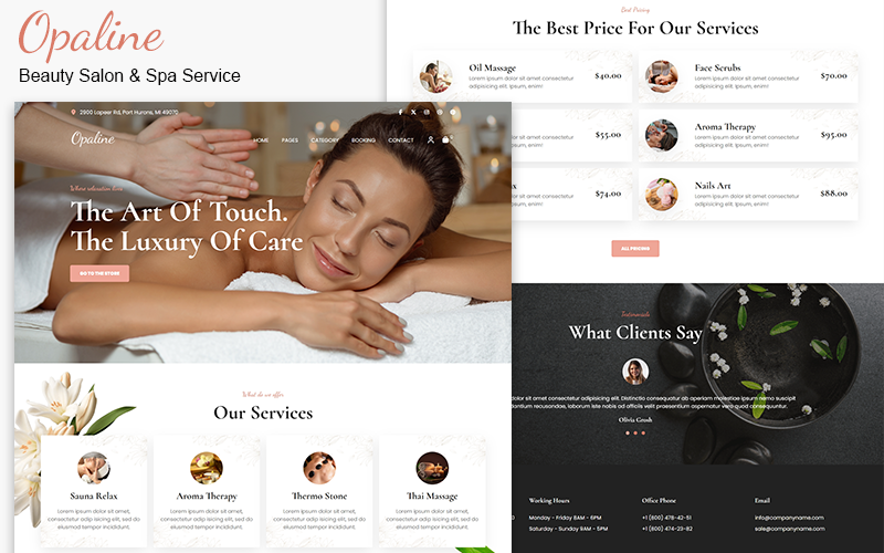 Opaline - Beauty Salon & Spa Service Woocommerce Theme WooCommerce Theme