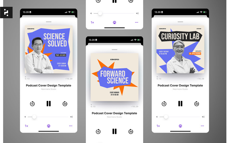 Science Podcast Cover Template Social Media