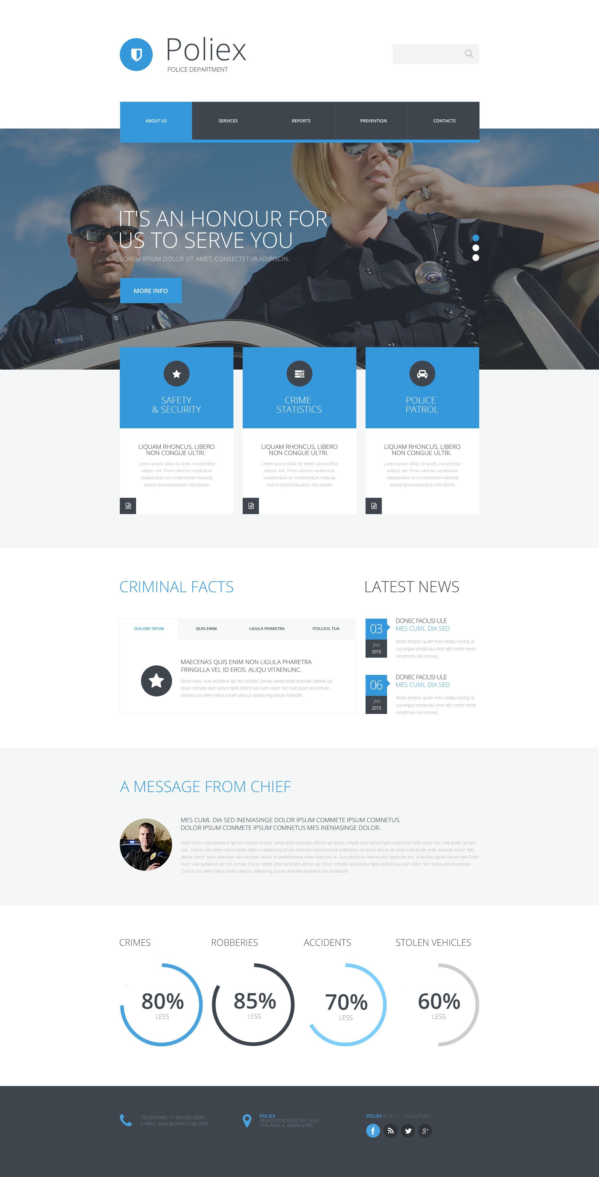 Best Poliex Police Responsive Javascript Animated Design #21 Within Reporting Website Templates
