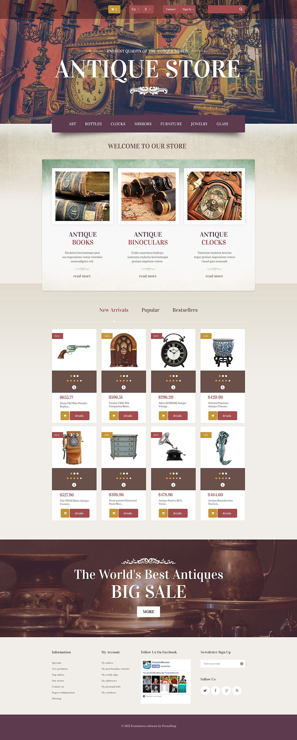 Antique Store PrestaShop Theme New Screenshots BIG