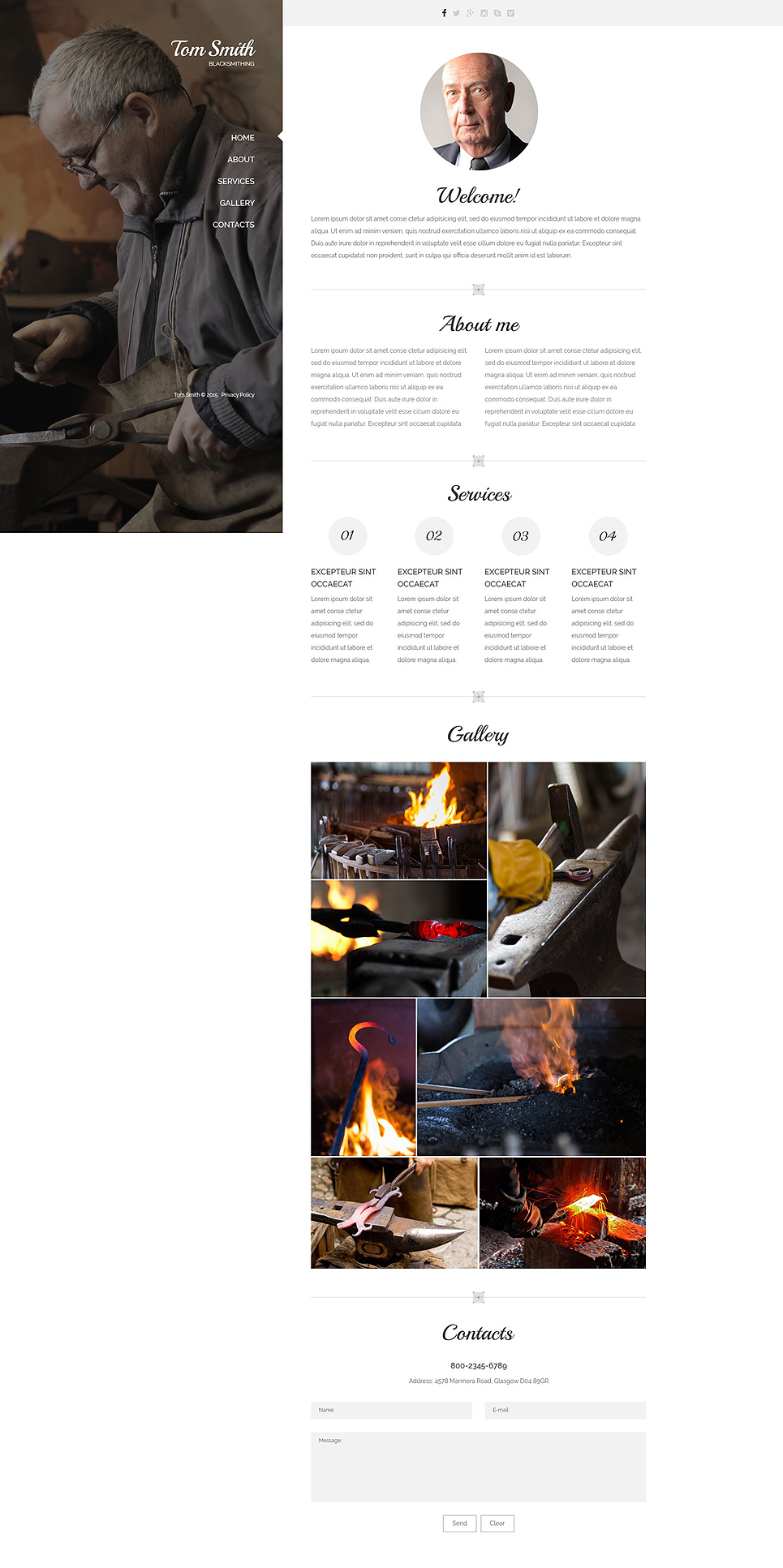 Blacksmith's Services Website Template New Screenshots BIG