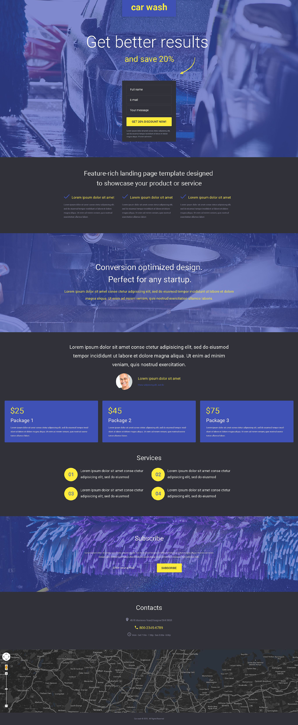 Car Wash Responsive Landing Page Template New Screenshots BIG