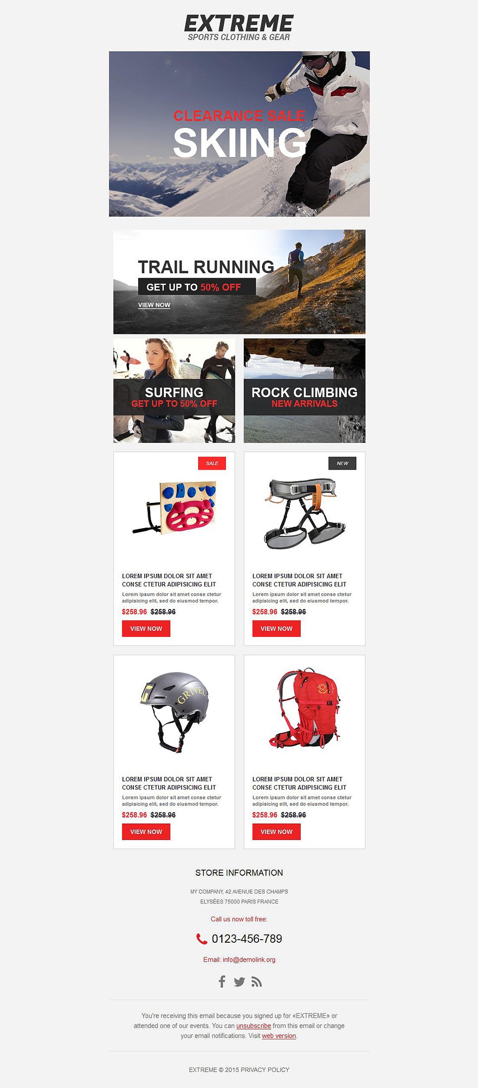 Extreme Sports Responsive Newsletter Template New Screenshots BIG