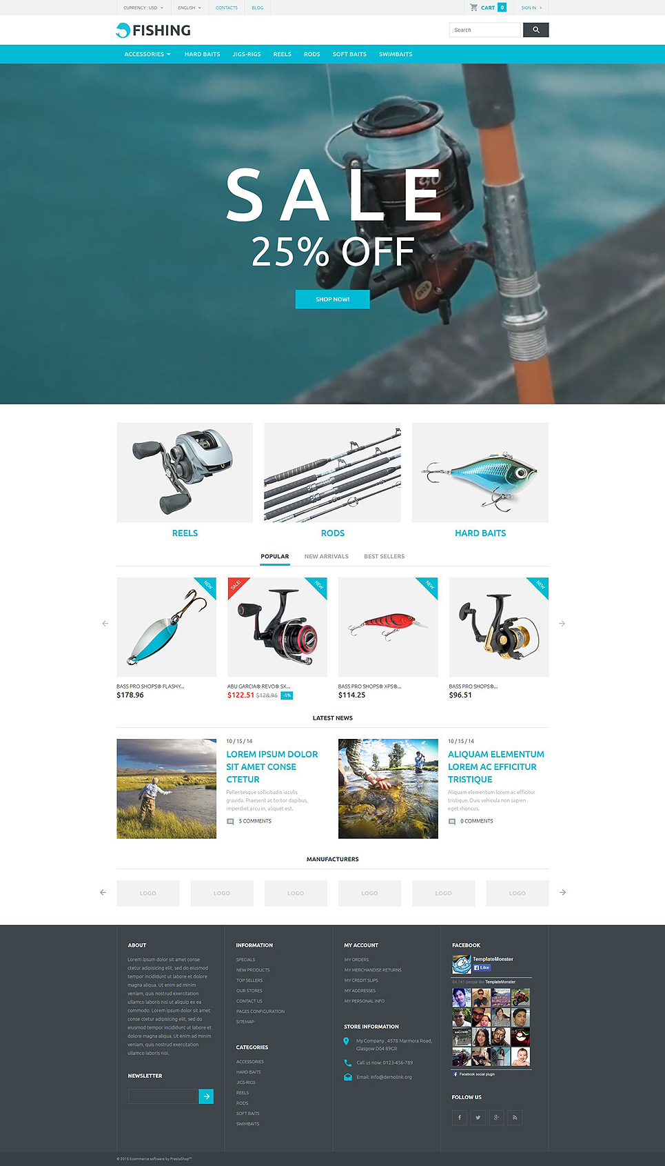 Fishing Store PrestaShop Theme New Screenshots BIG