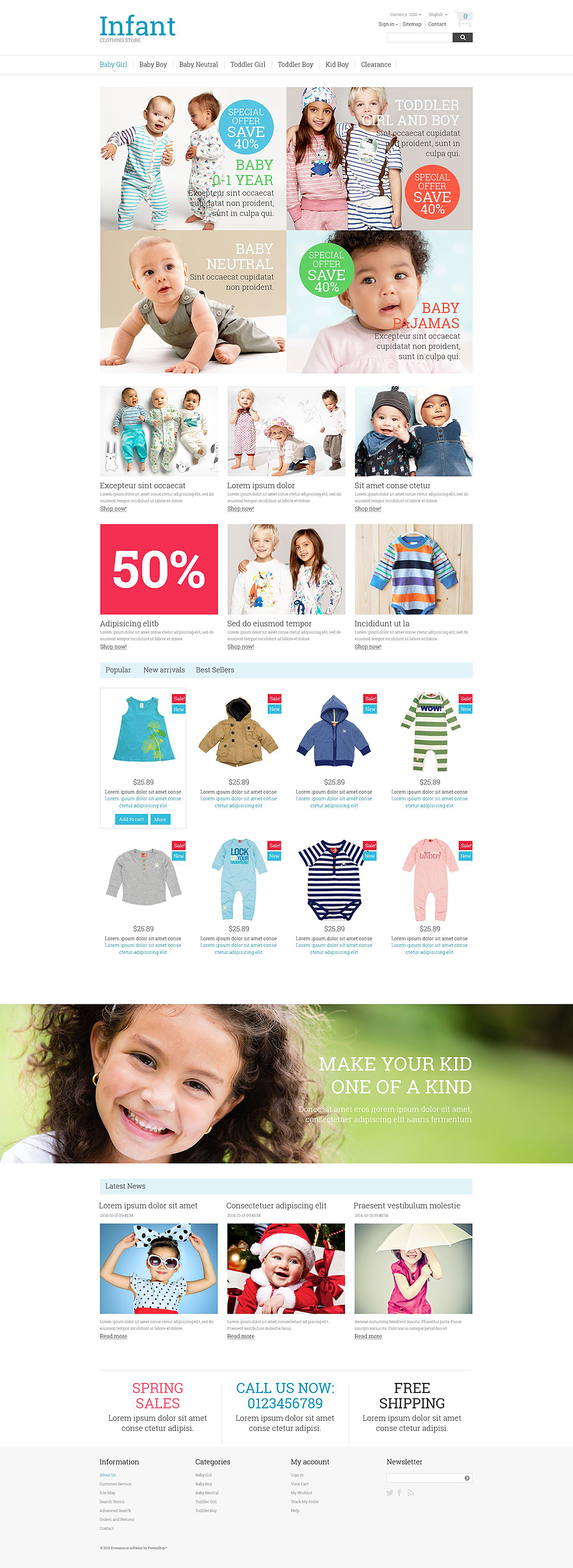 Infant Clothing Store PrestaShop Theme New Screenshots BIG