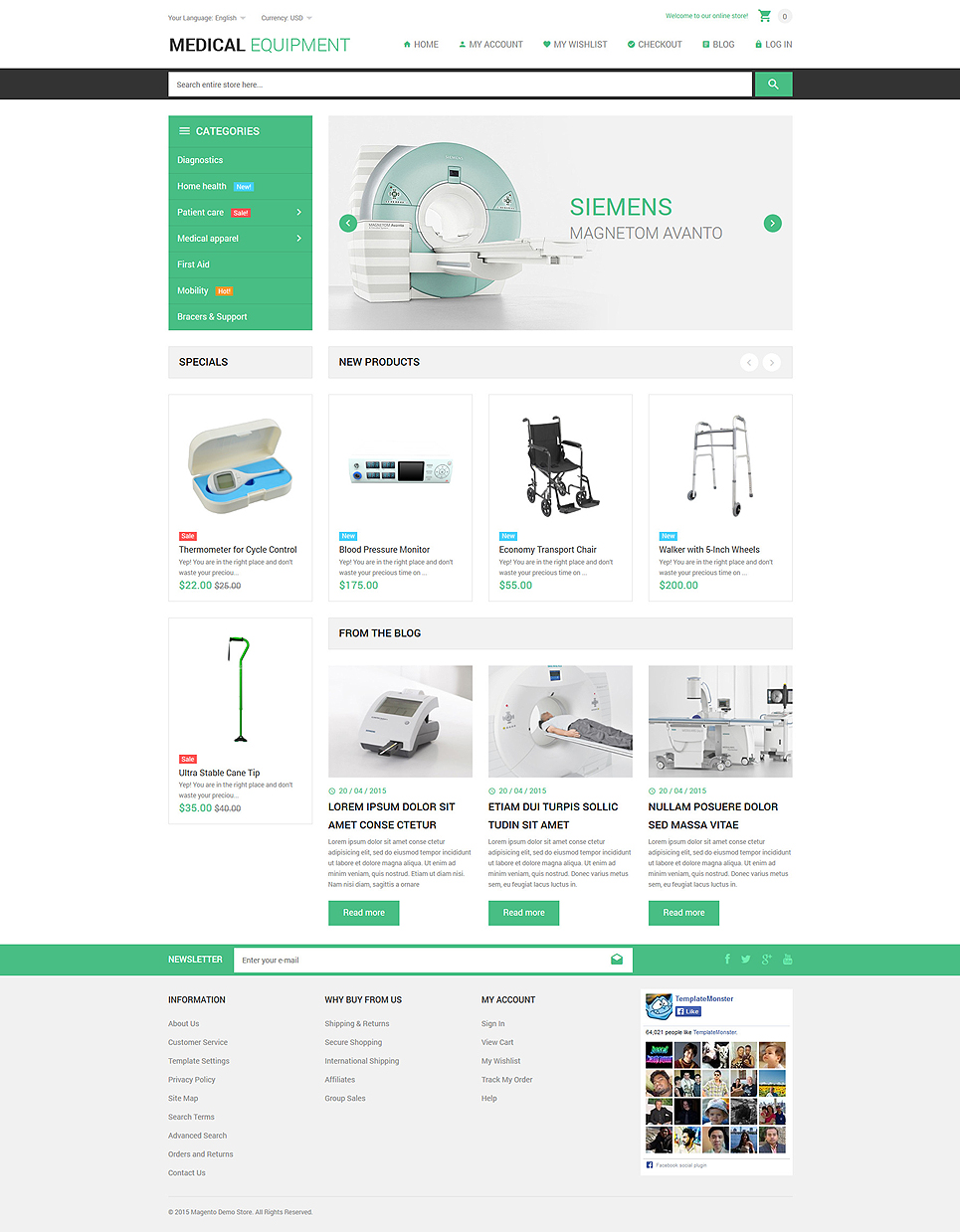 Medical Stuff Store Magento Theme New Screenshots BIG