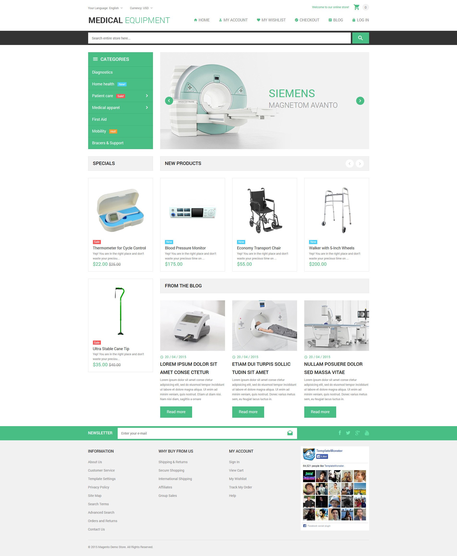 "Medical Stuff Store" Responsive Magento Thema №53806