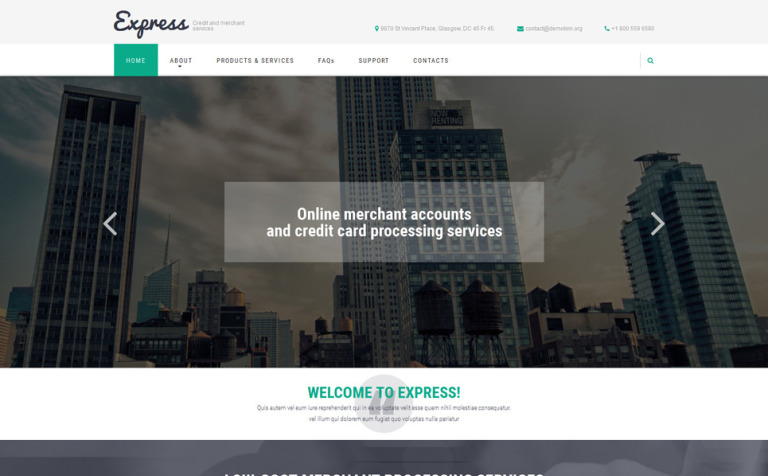 Merchant Services Parallax Website Template Big Screenshot Merchant Services Website Template New Screenshots BIG
