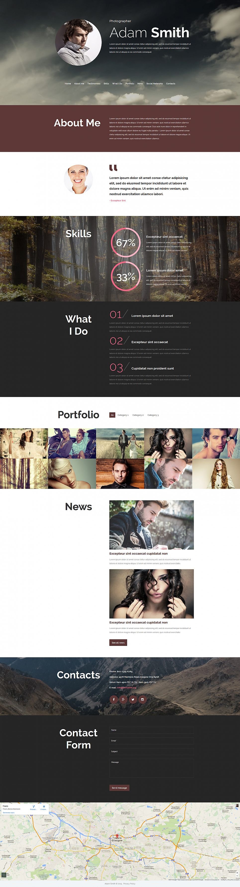 Photographer Portfolio Responsive Moto CMS 3 Template New Screenshots BIG