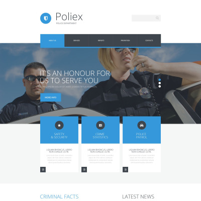 Police Responsive Weboldal Sablon