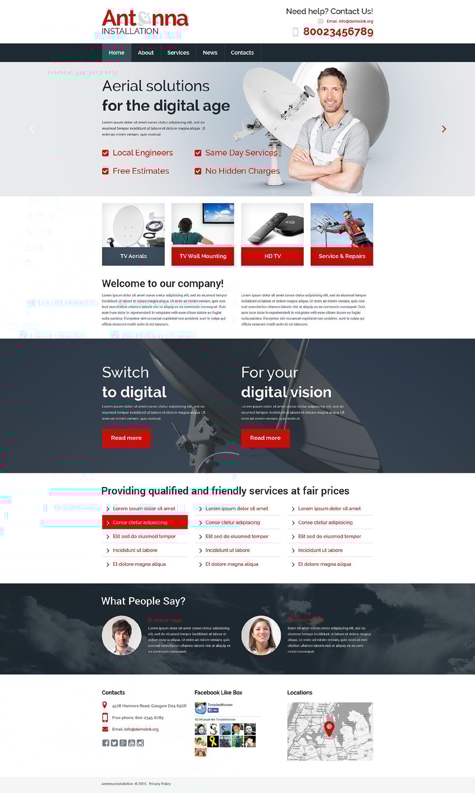 Satellite TV Responsive Website Template New Screenshots BIG