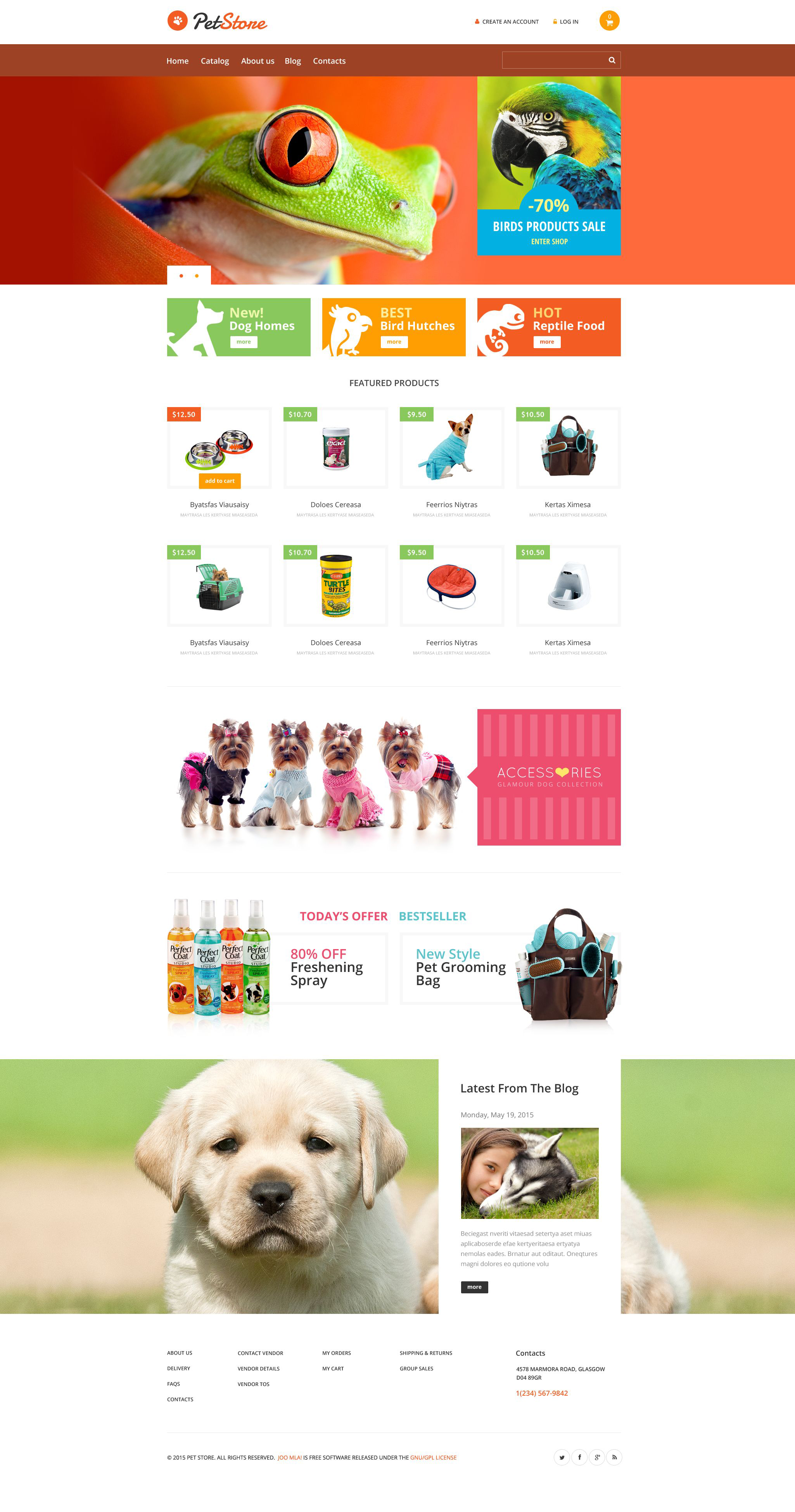 Szablon VirtueMart Pet Store #53805 - zrzut ekranu