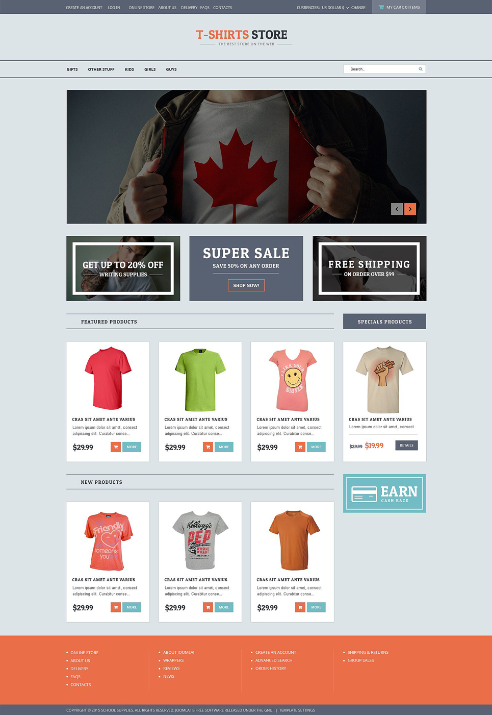 T-shirt Shop Responsive VirtueMart Template New Screenshots BIG