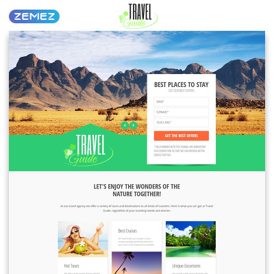 Travel Landing Page Templates TemplateMonster