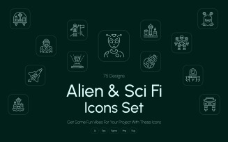 Alien and Sci Fi Icon Set