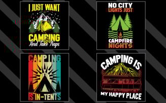 Awesome Camping bundle t shirt design