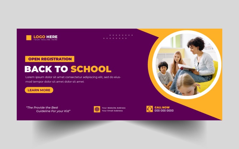 Back to School Social Media Cover Banner Ver-6