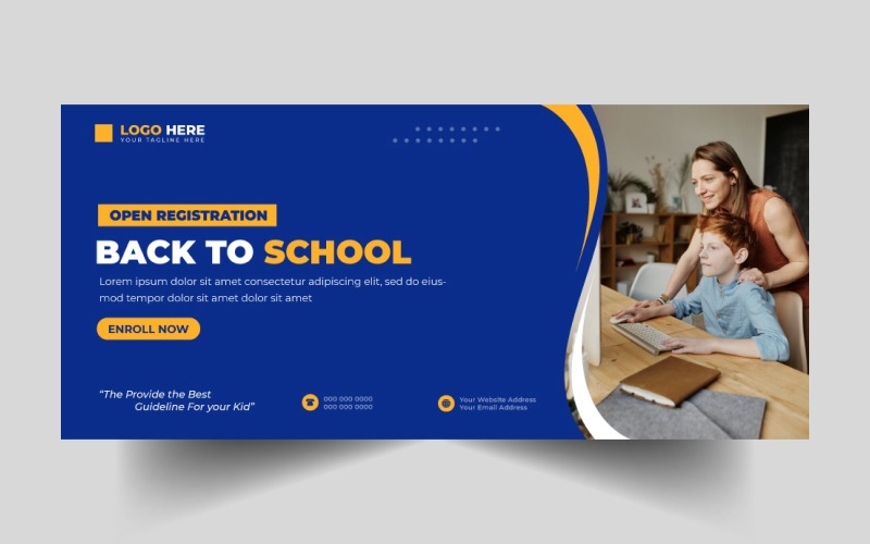 Back to School Social Media Cover Banner Ver-7