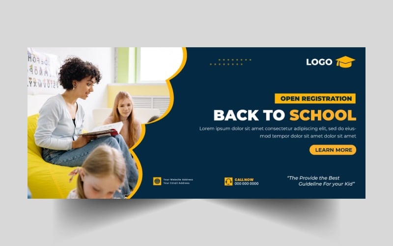 Back to School Social Media Cover Banner Ver-8