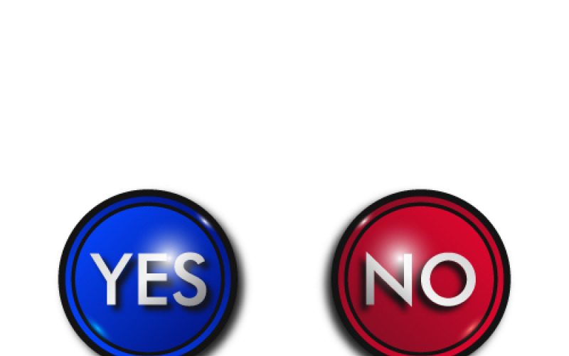 Blue and red round buttons YES and NO Vector Graphic